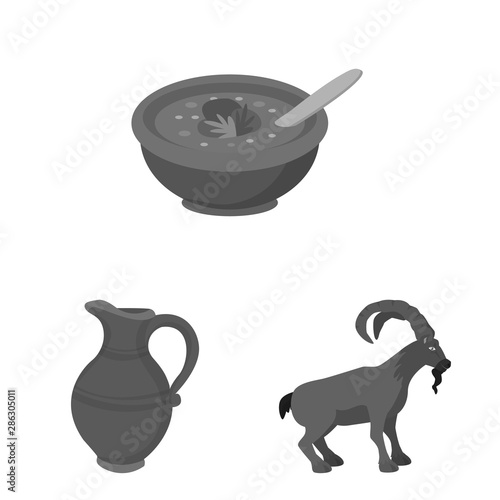 Isolated object of attributes and tourism symbol. Collection of attributes and national stock symbol for web.