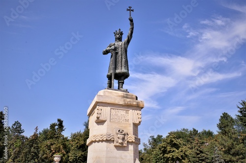 Stephen the Great monument at central Pushkin park. Chisinau. Moldova