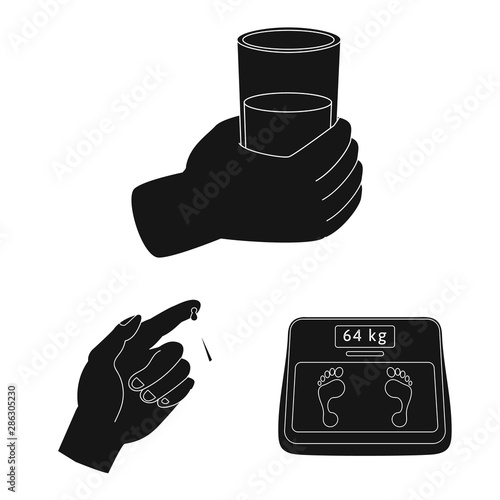 Isolated object of healthcare and medicine logo. Set of healthcare and diabetes vector icon for stock.