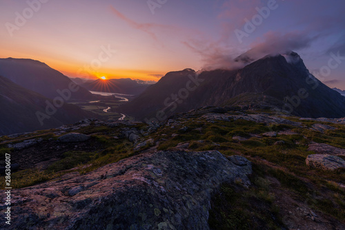 An amazing landscape from Litlefjellet mountains in Romsdal, very close to Andalsnes.