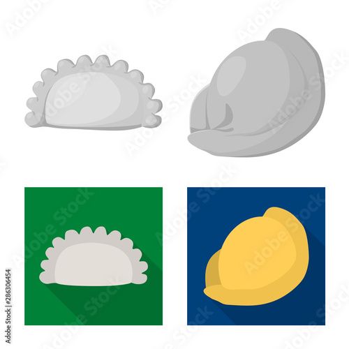 Isolated object of products and cooking icon. Set of products and appetizer vector icon for stock.