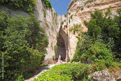 Wallpaper Mural Entrance to the Orecchio di Dioniso cave, near the Greek theater of Syracuse, in Sicily Italy. Torontodigital.ca