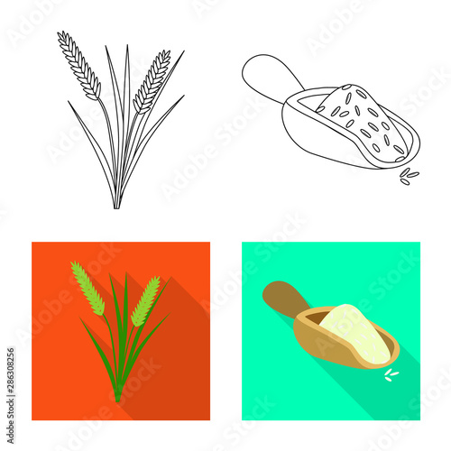 Vector design of crop and ecological logo. Set of crop and cooking vector icon for stock.