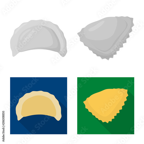 Vector illustration of products and cooking symbol. Collection of products and appetizer vector icon for stock.