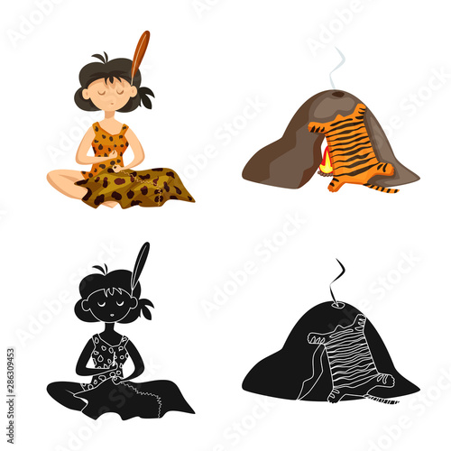 Vector design of evolution and prehistory icon. Collection of evolution and development stock vector illustration.