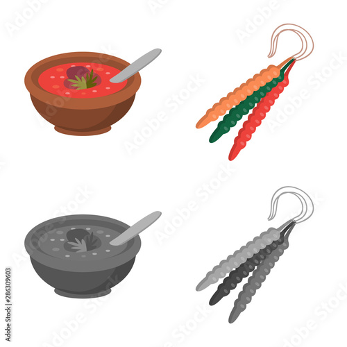 Vector illustration of culture and sightseeing logo. Collection of culture and originality stock vector illustration.