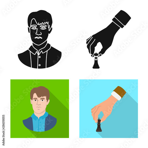 Isolated object of checkmate and thin symbol. Set of checkmate and target stock vector illustration.