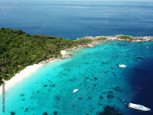 Aerial view of Similan island in Thailand