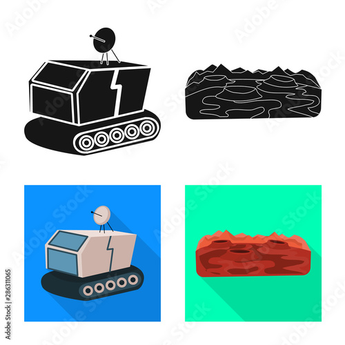 Vector design of astronomy and technology logo. Collection of astronomy and sky stock vector illustration.