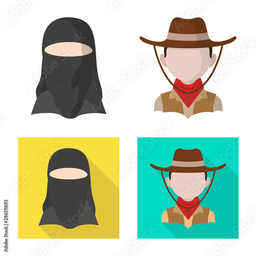 Vector design of imitator and resident icon. Set of imitator and culture vector icon for stock.