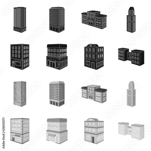 Vector illustration of construction and building sign. Collection of construction and estate vector icon for stock.