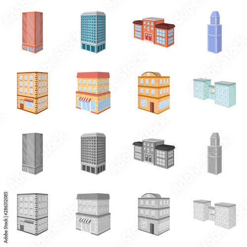 Isolated object of construction and building icon. Collection of construction and estate stock symbol for web.