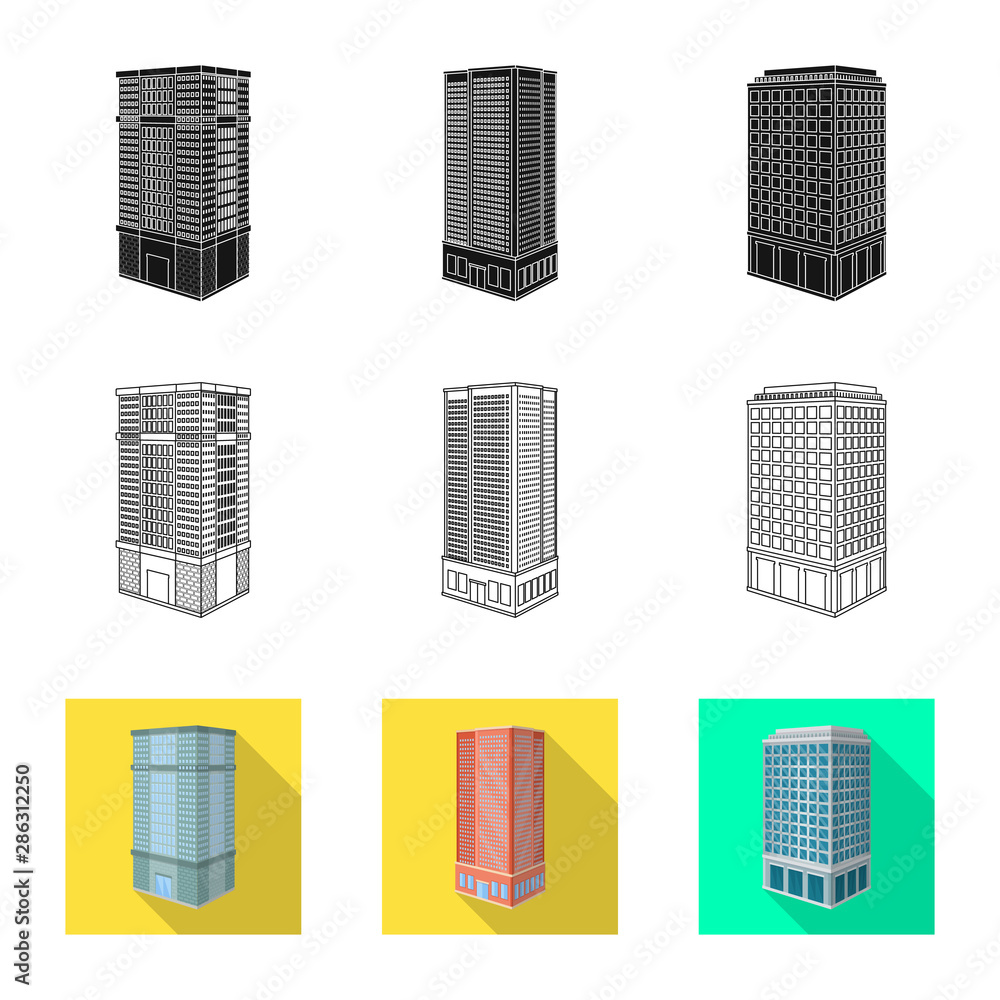 Vector illustration of construction and building symbol. Collection of construction and estate stock symbol for web.