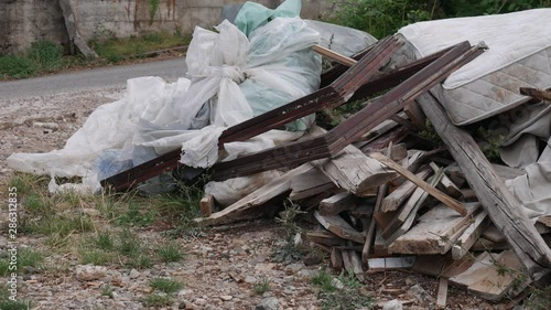 Garbage dumped near the road