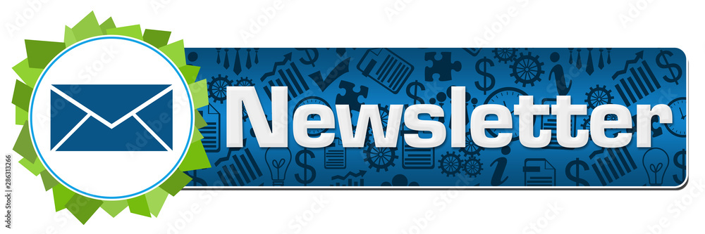 Fototapeta premium Newsletter Blue Green Shapes Circle Business Symbols 