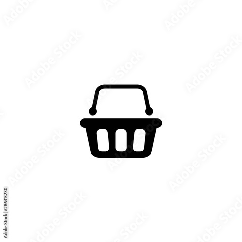 Shopping basket simple icon isolated on white background.