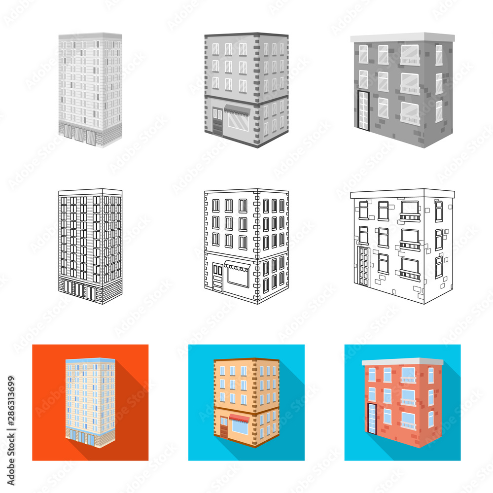 Isolated object of construction and building icon. Collection of construction and estate stock symbol for web. Isolated object of construction and building icon. Collection of construction and estate stock symbol for web.