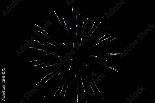 isolated fireworks on a black night background