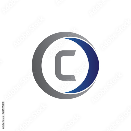 vector illustration initial letter c and circle icon logo modern design