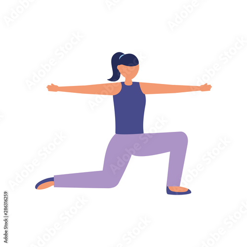 Girl doing yoga pose vector design