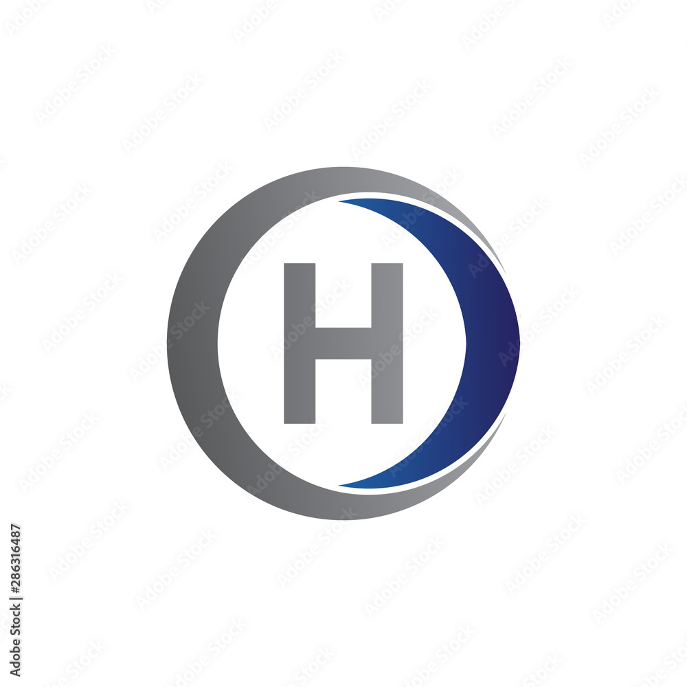 vector illustration initial letter h and circle icon logo modern design vector illustration initial letter h and circle icon logo modern design