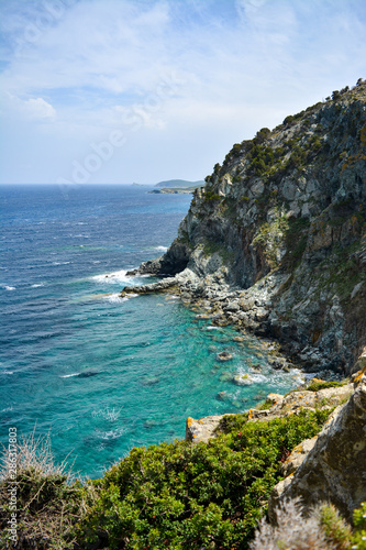 Coastline along Sentier des douaniers, Cap Corse. Corsica island, France