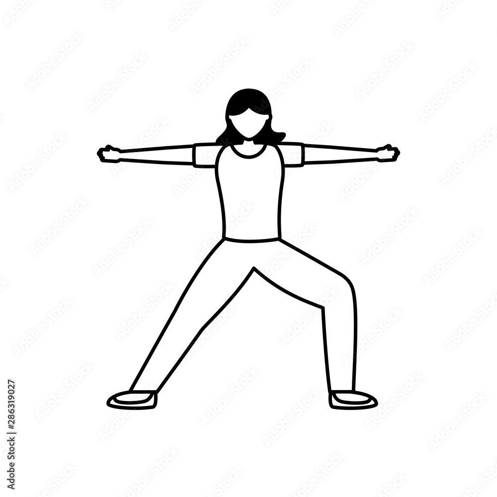 Girl doing yoga pose vector design