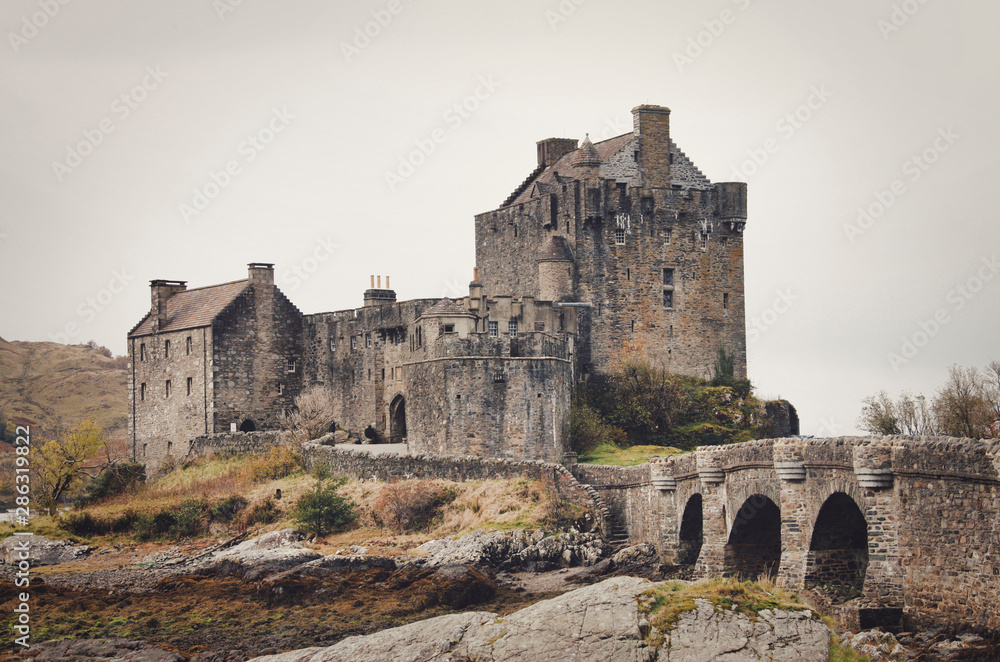 Eilean Donan Castle at Loch Alsh, Scotland, United Kingdom, Europe