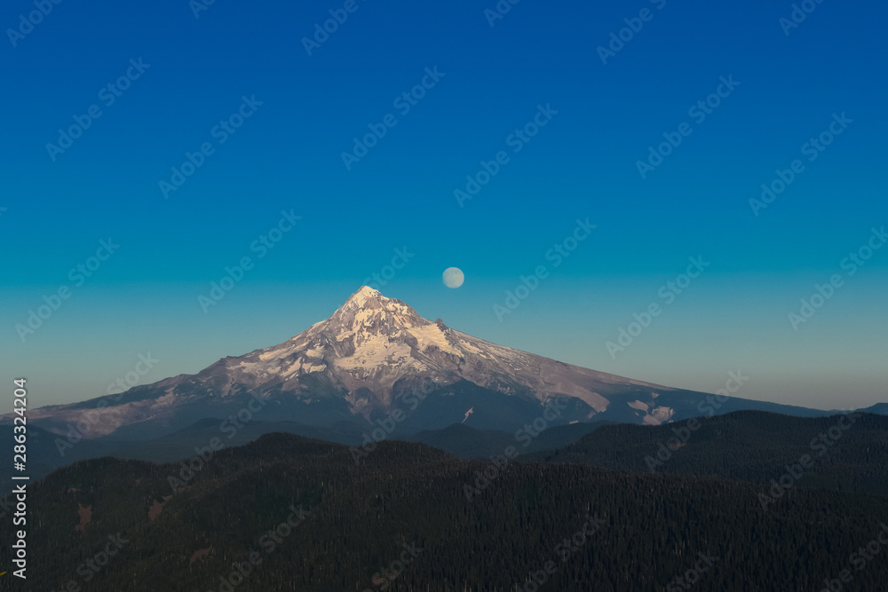Moon rise over Mt Hood, Oregon