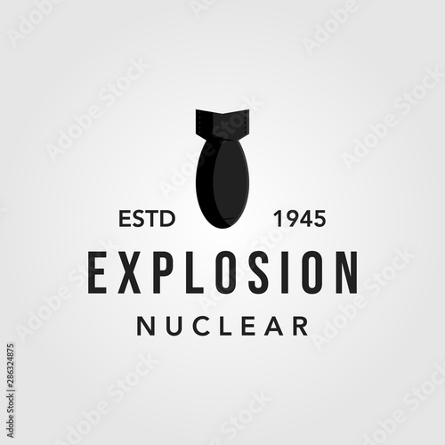 fat man boy nuclear bomb logo vector icon illustration
