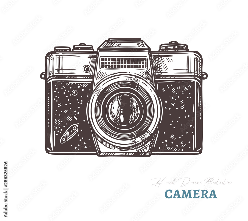 Old fashioned movie film camera sketch Video production concept vintage  vector illustration Stock Vector Image  Art  Alamy