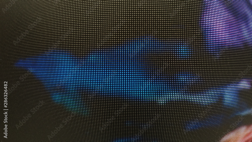 Fototapeta premium RGB LED Pixel Pitch - Red Green Blue - Color Mixing LEDS. Perspective view SMD Technology. Display Colors Panel