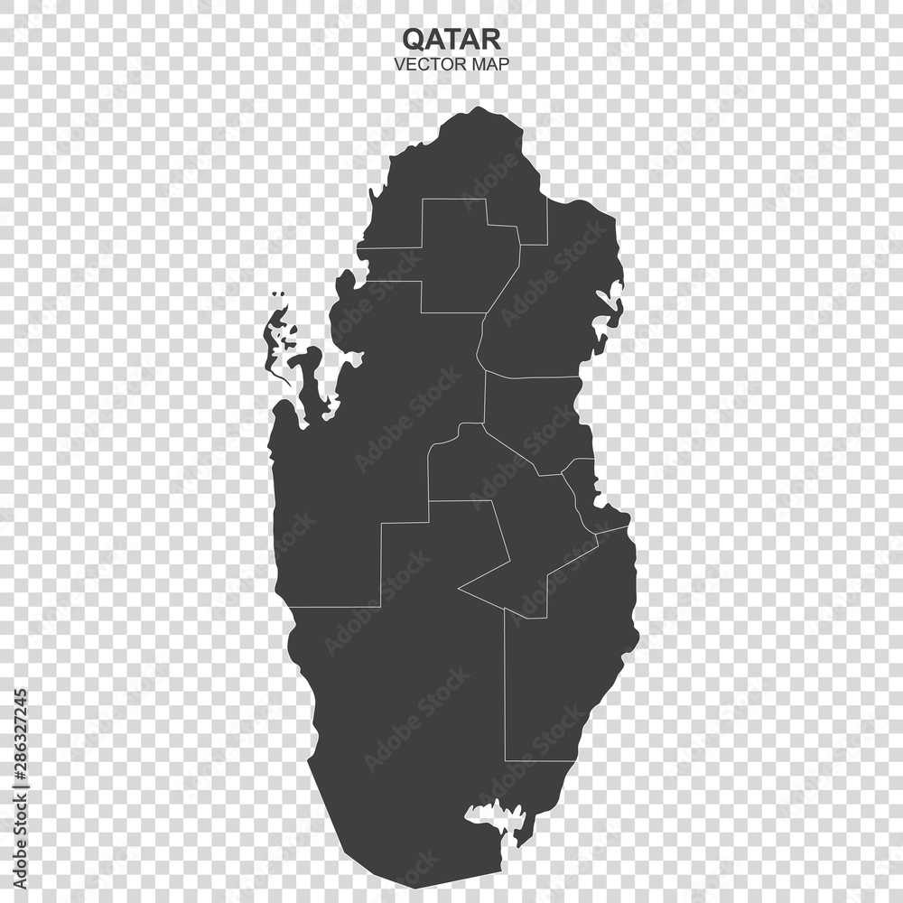 vector map of Qatar on transparent background