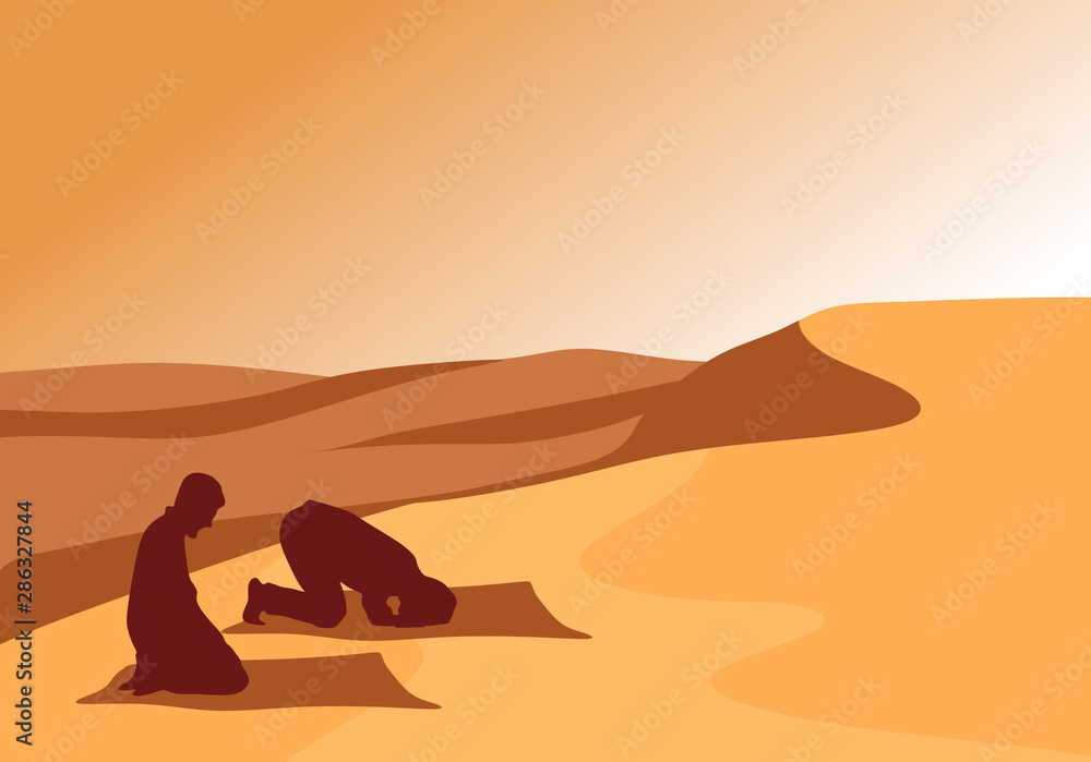 man pray in the desert for background illustration and image Category TravelPrint man pray in the desert for background illustration and image Category TravelPrint