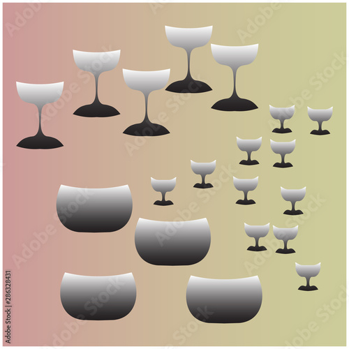 set of glasses shop advertisement logo elements