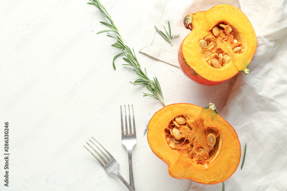 Cut pumpkin on white background Cut pumpkin on white background