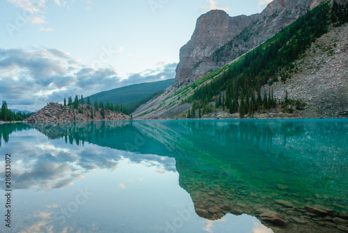 Reflection in mountain lake