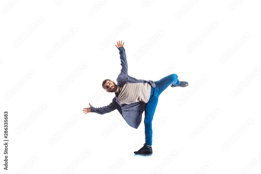 Man doing gymnastics exercise