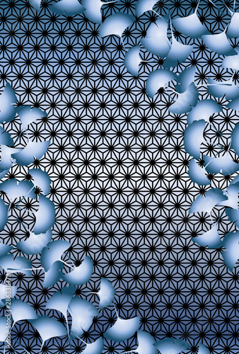 和風背景壁紙 伝統柄 麻葉模様 銀杏の葉 紅葉 秋落葉のイメージ いちょう 無料素材 コピースペース Stock Vector Adobe Stock