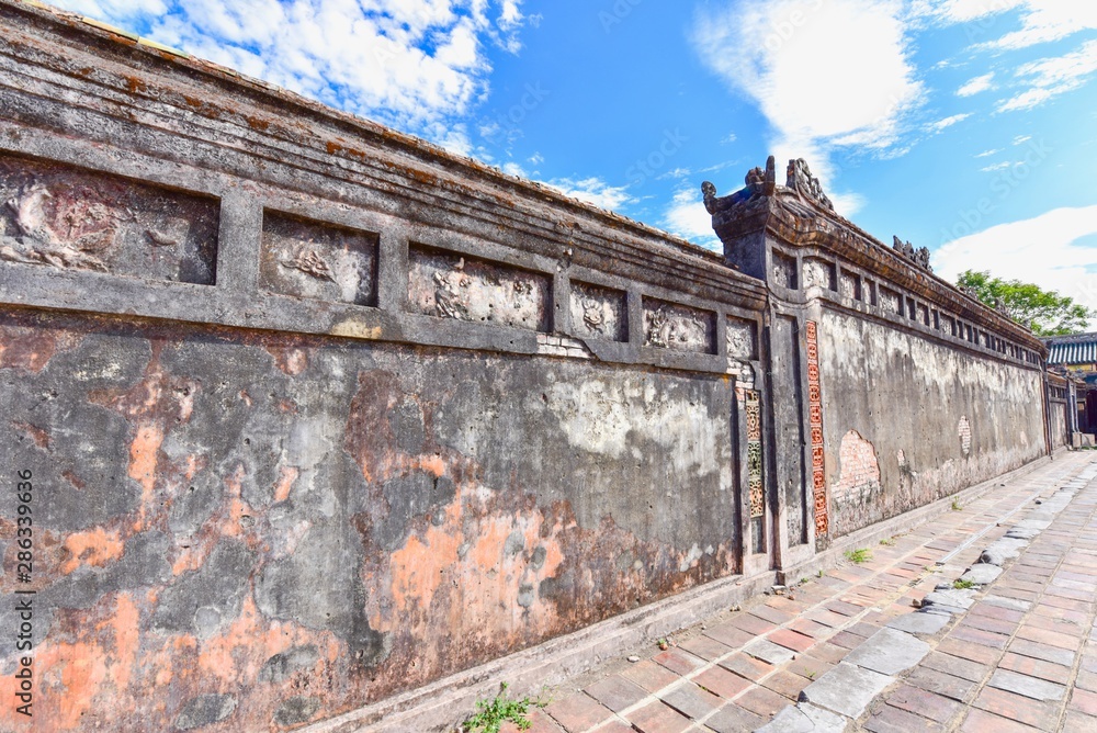Historic Walls of the Imperial City of Hue in Vietnam