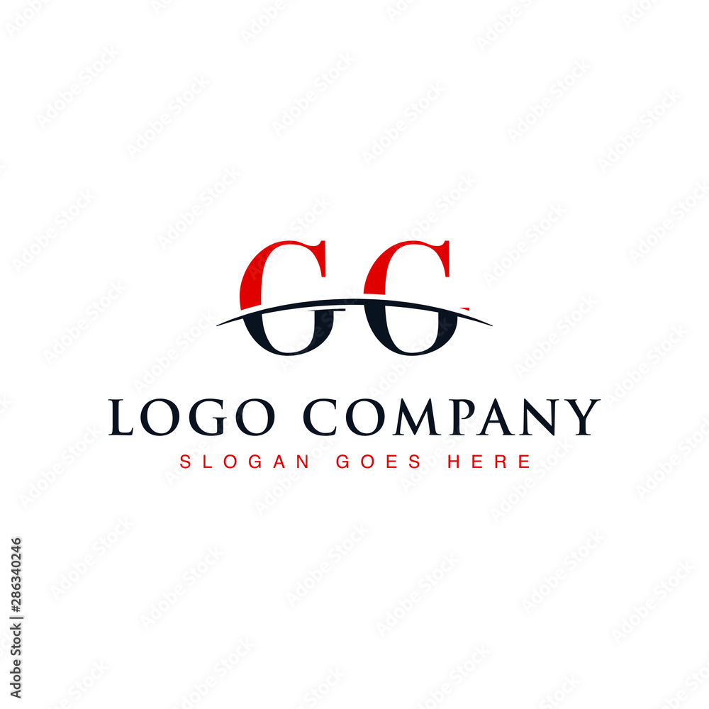 Initial letter GG, overlapping movement swoosh horizon logo company design inspiration in red and dark blue color vector Initial letter GG, overlapping movement swoosh horizon logo company design inspiration in red and dark blue color vector