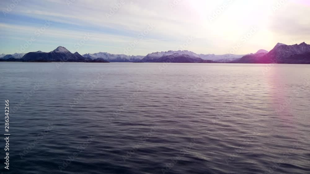 Winter Seascape With Distant Highlands In Scandinavia Winter Seascape With Distant Highlands In Scandinavia