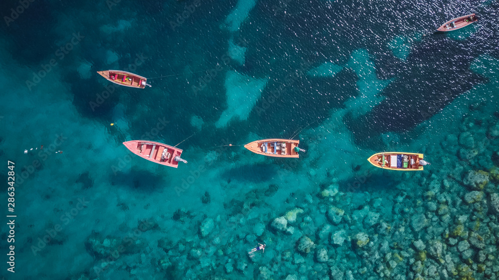 Fototapeta premium Views of Martinique beach and mountain from above, in the caribbean islands