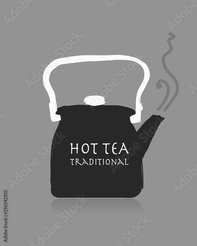 Retro teapot, old style design