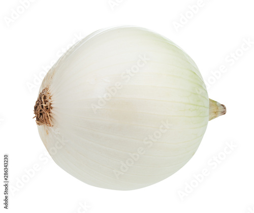 bulb of ripe white onion isolated on white