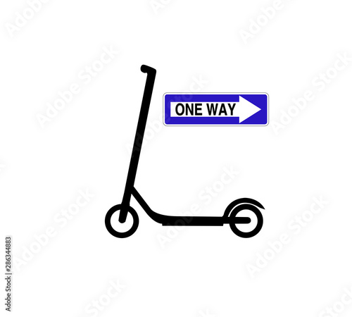 Obraz na płótnie E-Scooter Einbahnstraße