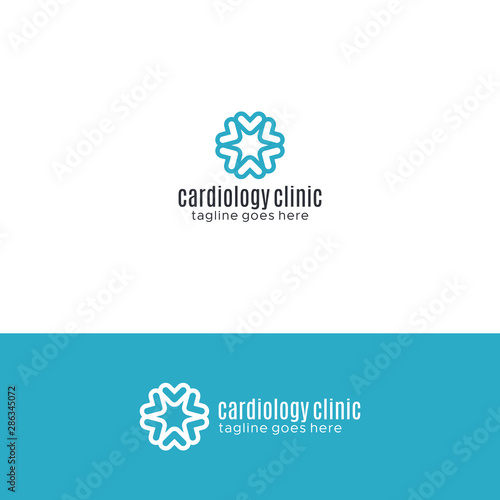 Heart logo design. Horizontal and vertical version