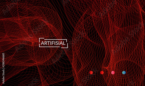 Modern web template or landing page with fluid blended curves and bright dots