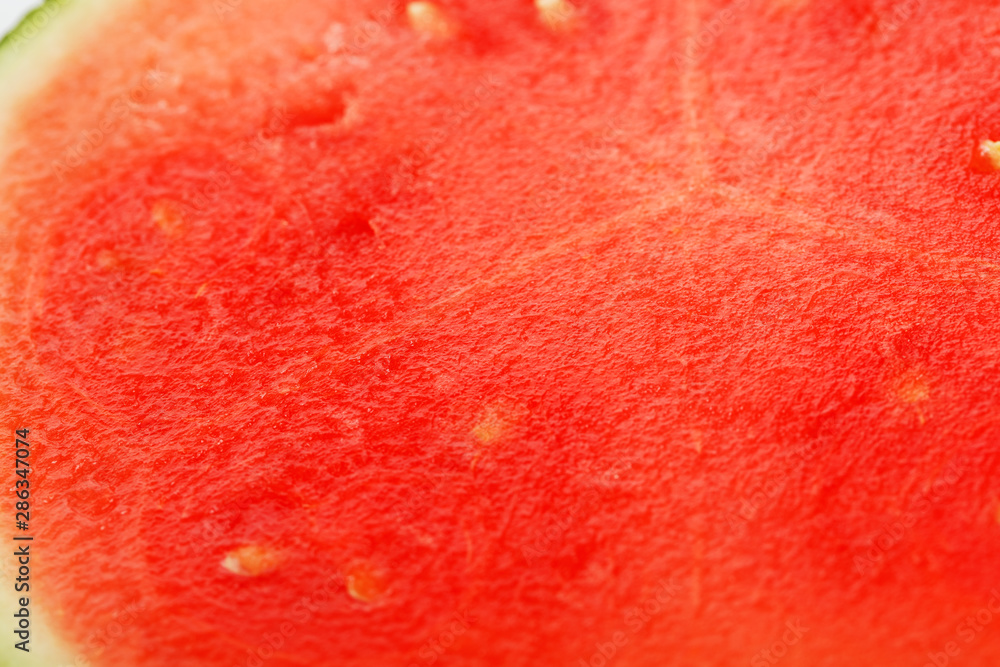Texture of juicy pulp of red seedless watermelon closeup, full screen as background Texture of juicy pulp of red seedless watermelon closeup, full screen as background