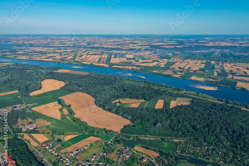 Aerial view of a country side in Europe